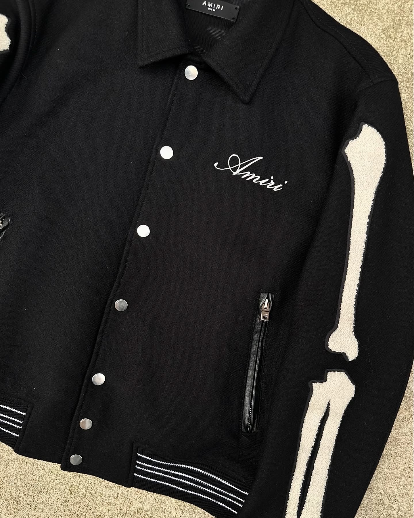 Amiri Bones Bomber Jacket Black